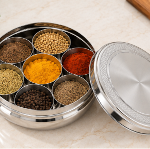 Stainless Steel Standard Masala Box – 7 Bowls