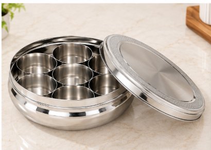 Stainless Steel Standard Masala Box – 7 Bowls - Image 3